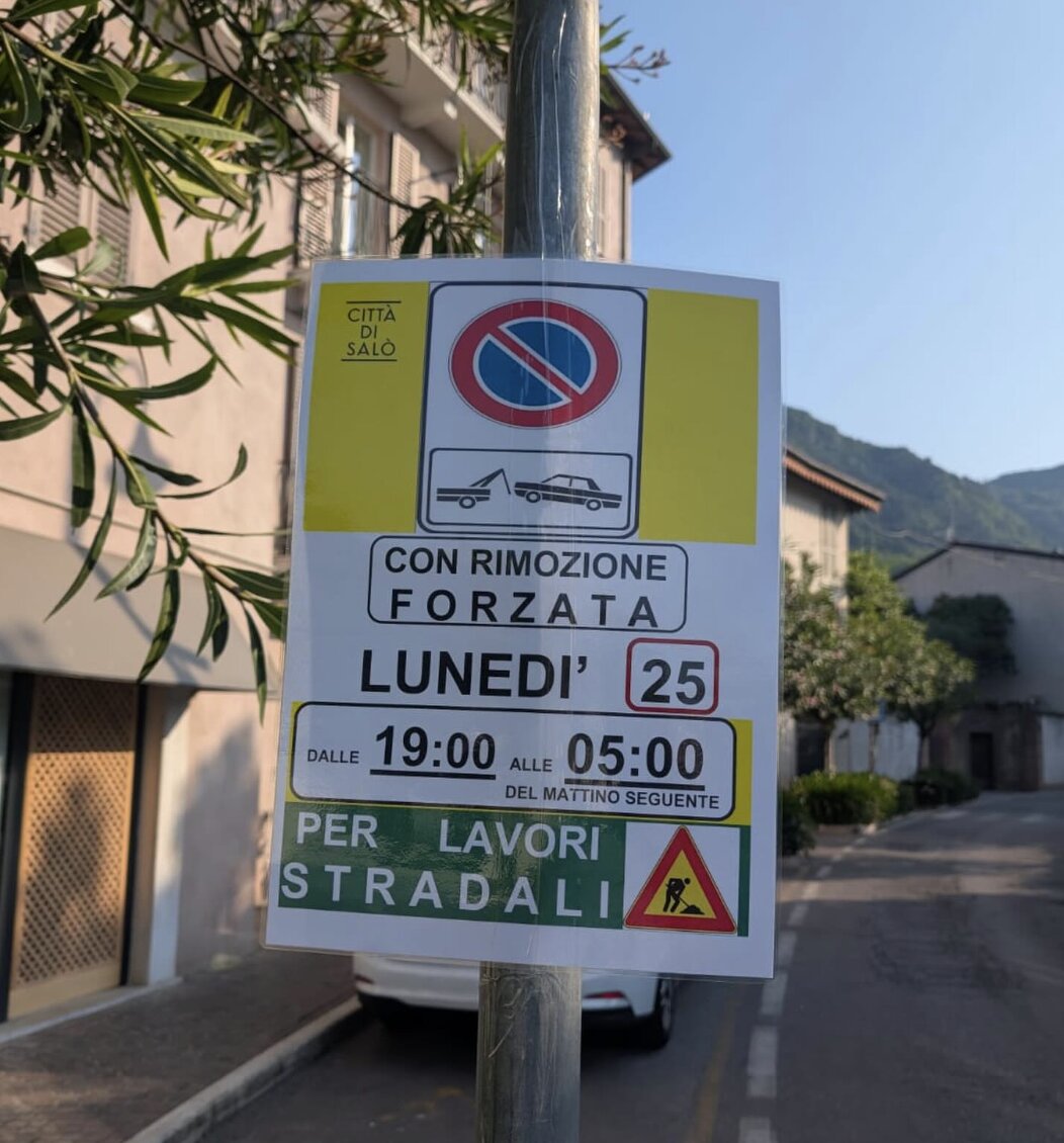 Chiusura al traffico in via Pietro da Salò per asfaltatura